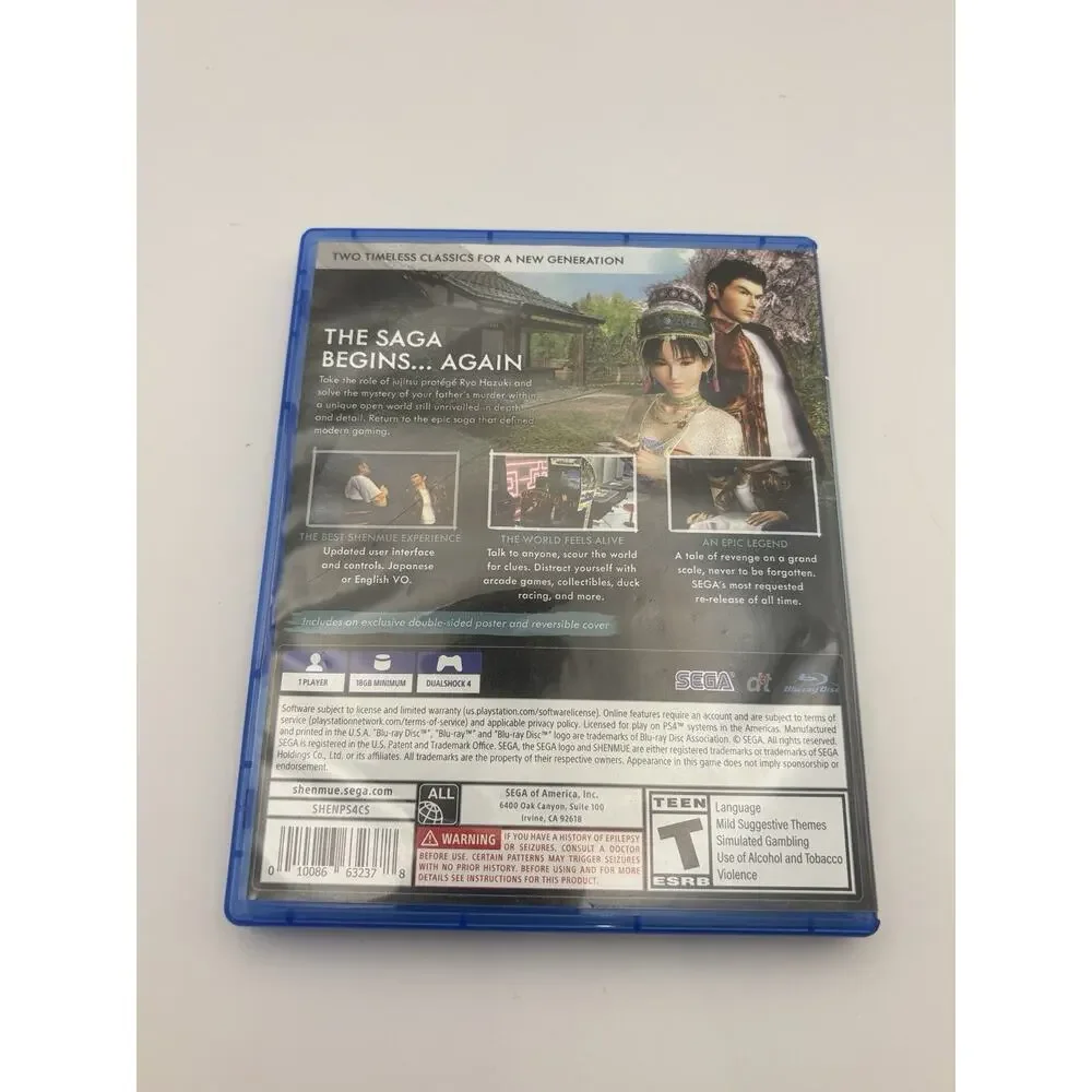 Shenmue I & II - PlayStation 4 - Clean Tested/Working with Poster